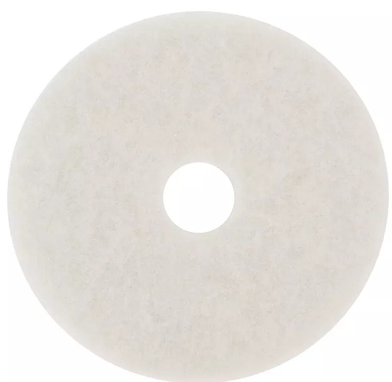 3M 08484 Polish Pad, 20 in Dia, Polyester, White, Pack of 5