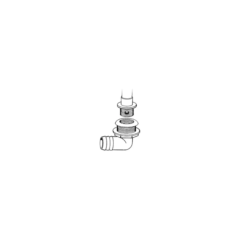 90 Degree Thru-Hull, 1-1/8″ Barb, Short