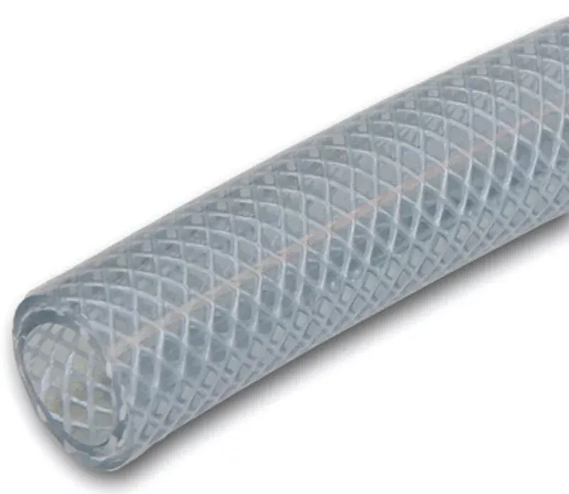 Abbott Rubber T12 Series T12005006 Braided Tubing, 1 in, PVC, Clear, 5