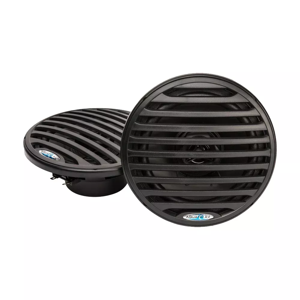 Aquatic AV 6.5" Economy Speakers - Black - Pair Waterproof Marine Boat Speakers