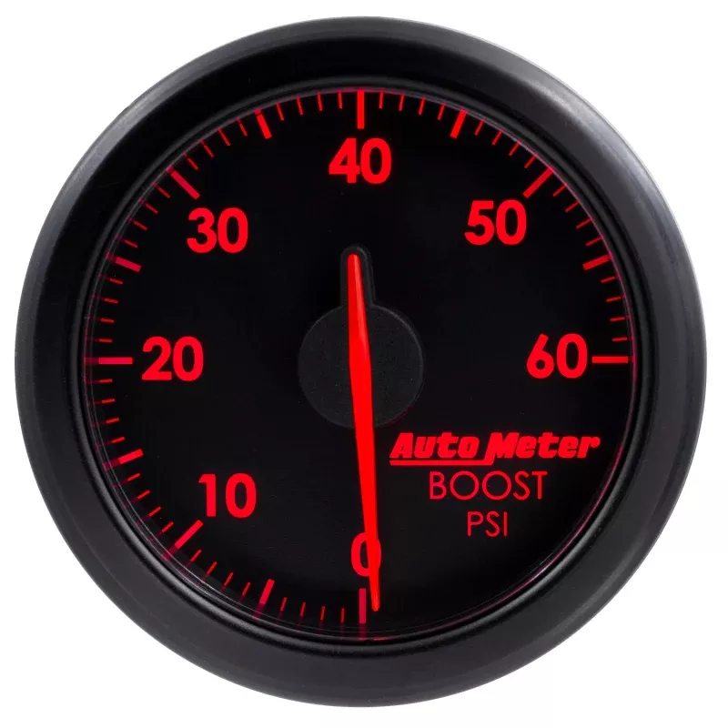 Autometer Airdrive 2-1/6in Boost Gauge 0-60 PSI - Black