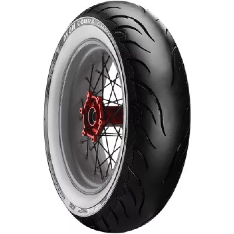 Avon Cobra Chrome AV92 White Sidewall Tire - 180/65-16 81H