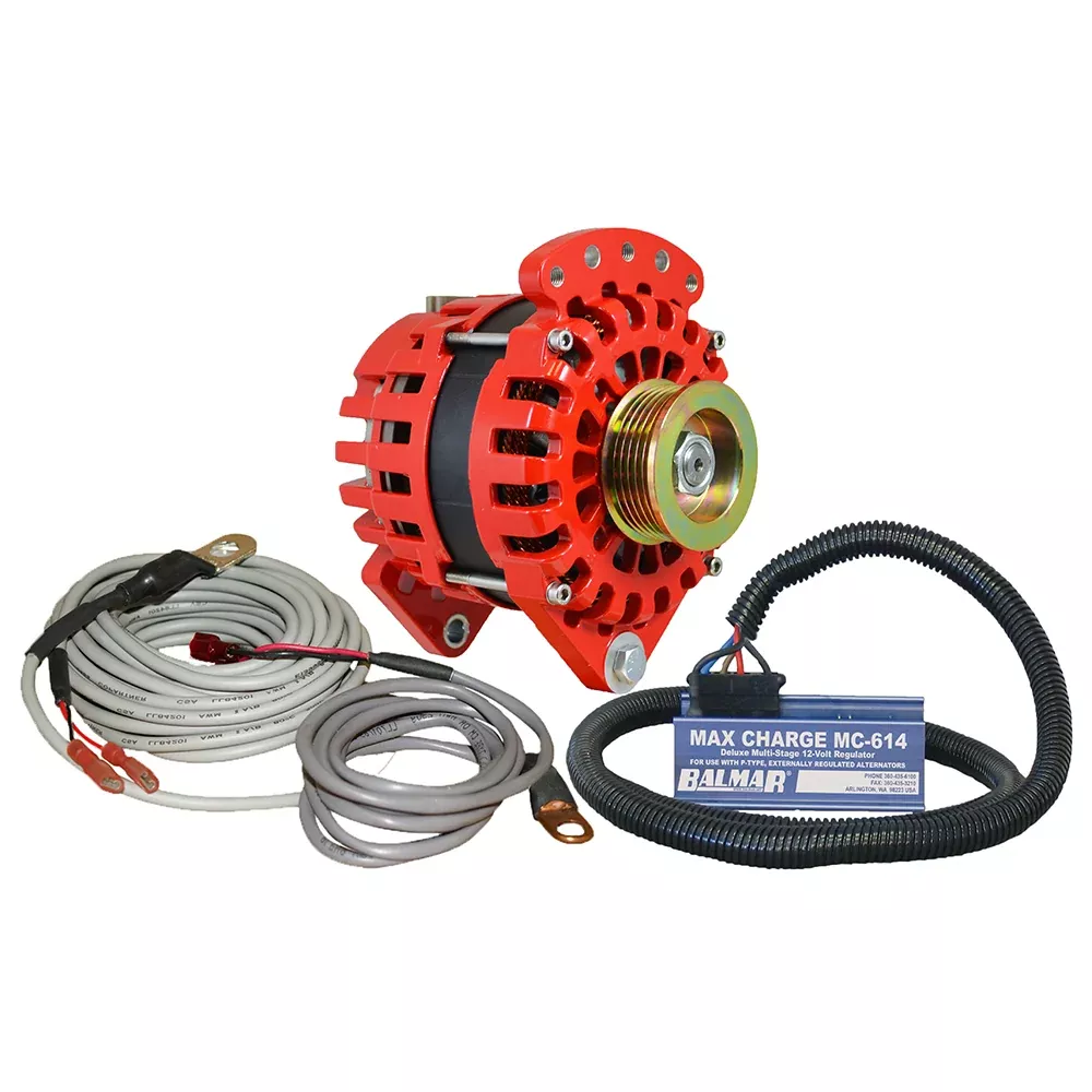Balmar Alternator 3.15" Dual Foot Saddle K6 Serpentine Pulley RegulatorTemp Sensor - 170A Kit - 12V [XT-DF-170-K6-KIT]