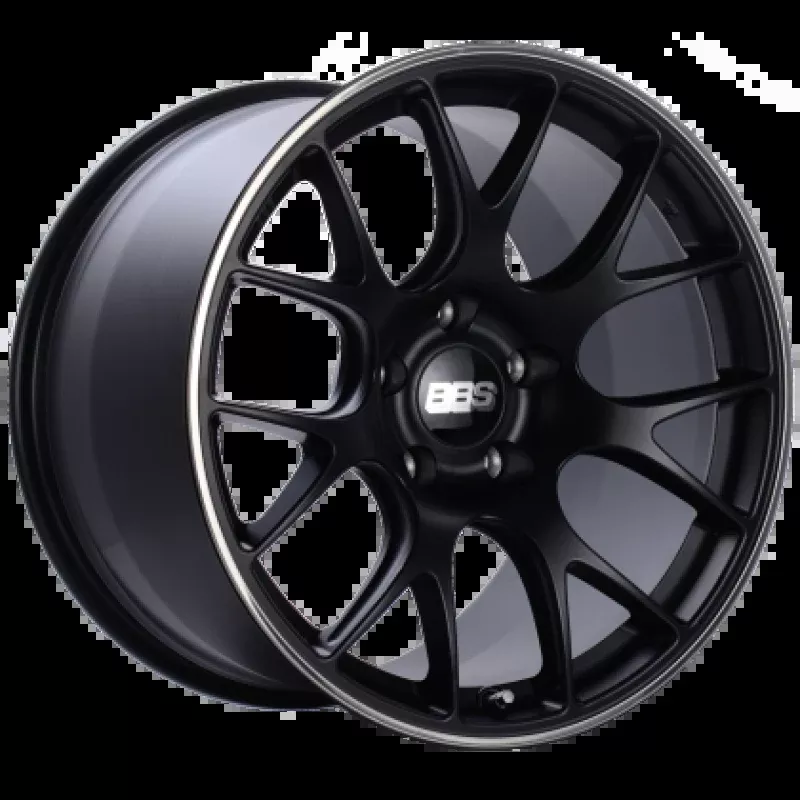 BBS CH-R 19x8.5 5x112 ET40 Satin Black Polished Rim Protector Wheel -82mm PFS/Clip Required