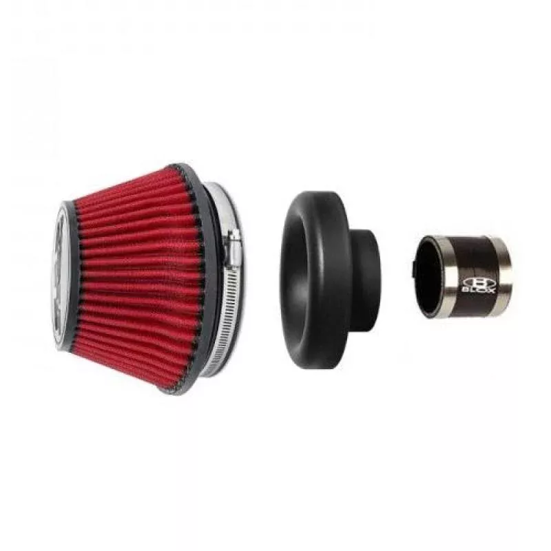 BLOX Racing Shorty Performance 5in Air Filter w/3in Velocity Stack and Coupler Kit