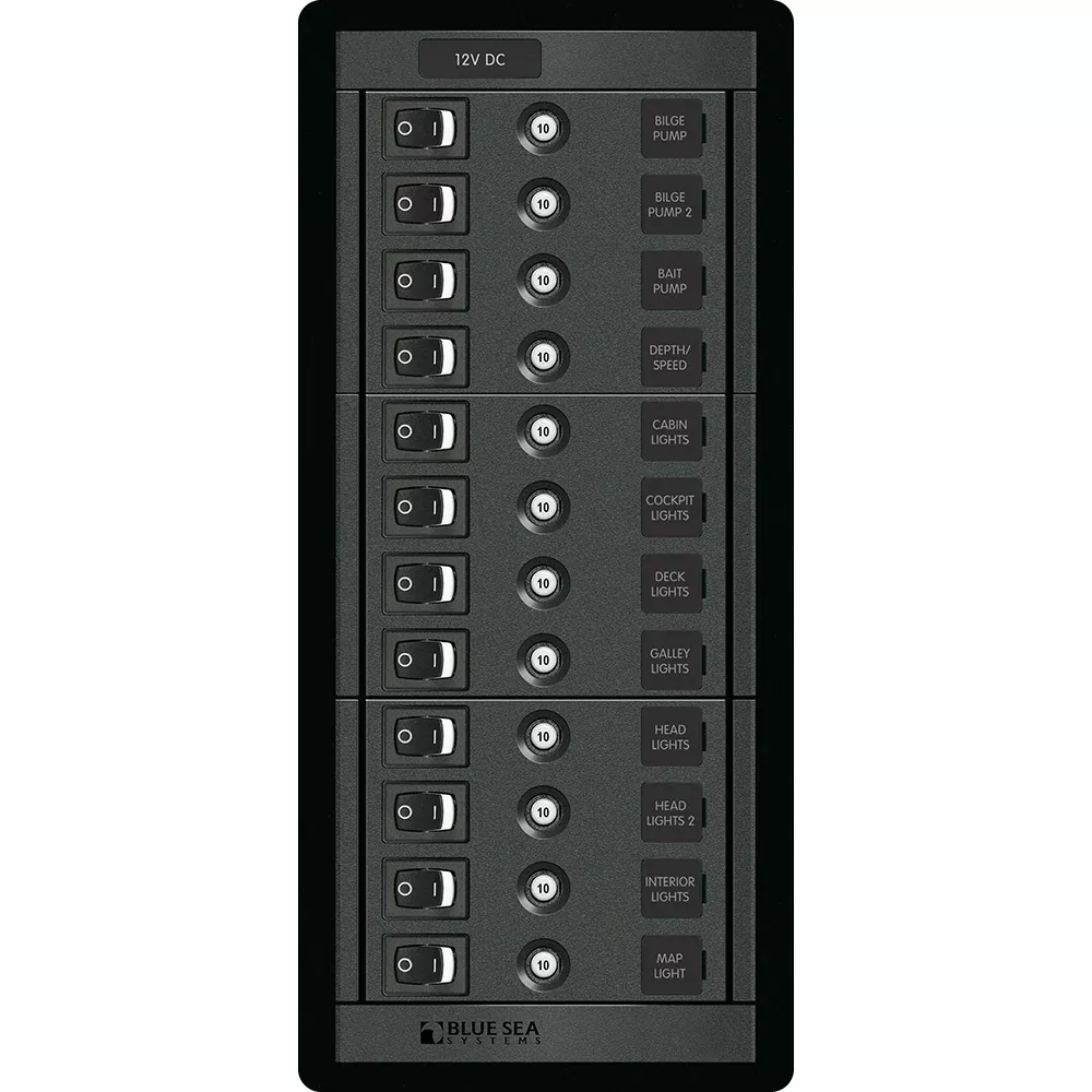 Blue Sea 1461 12 Position Circuit Breaker Panel - 12V - 120A [1461]