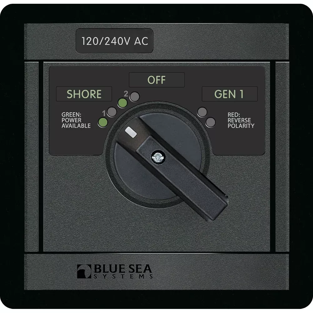 Blue Sea 1480 10/240V ACRotary 65A OFF + 2 Sources 2x120V/1x240V [1480]