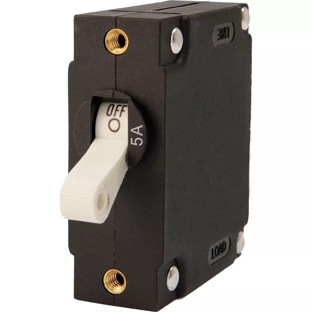 Egis A Series White Toggle Panel Mount Circuit Breaker - Single Pole 5A [3201-05]