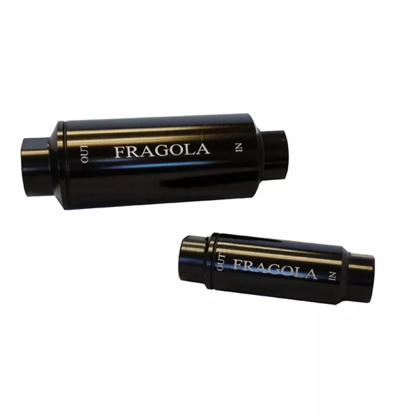 Fragola Fuel Filter -6AN In/Out 40 Micron. Black