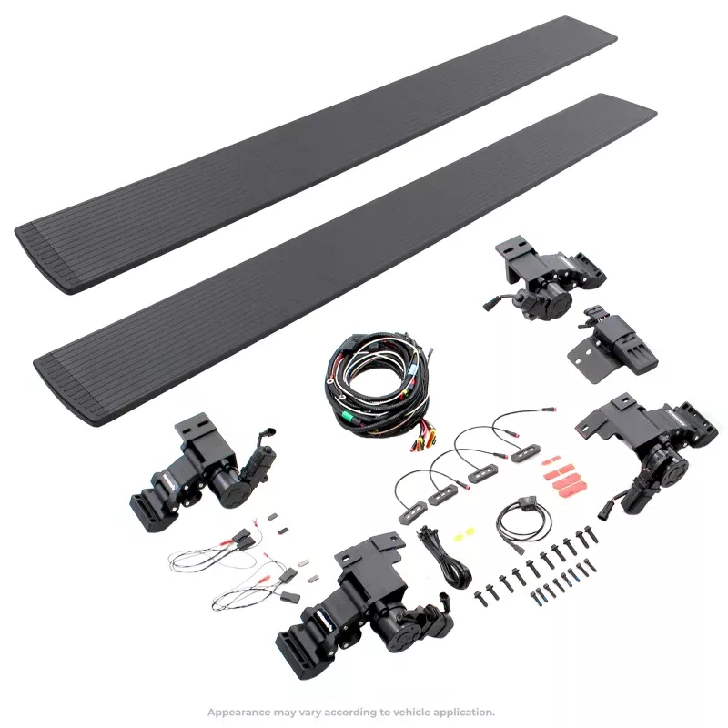 Go Rhino 07-13 Chevrolet Silverado 1500 4DR Crew Cab E1 Electric Running Board Kit - Textured Black