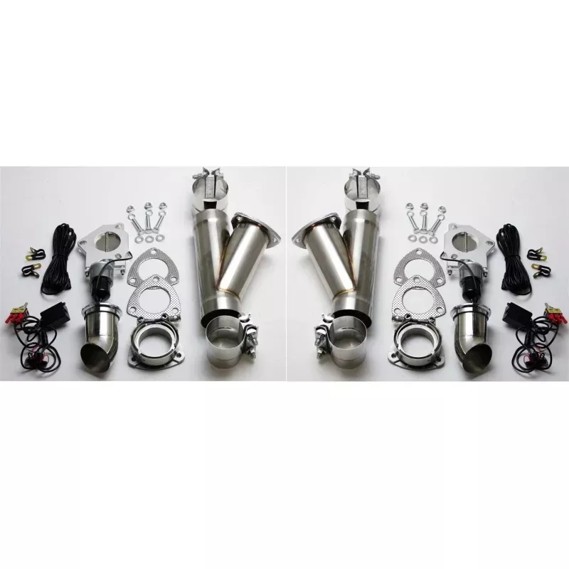 Granatelli 3.0in Alum Mild Steel Electronic Dual Slip Fit Exhaust Cutout w/Band Clamps