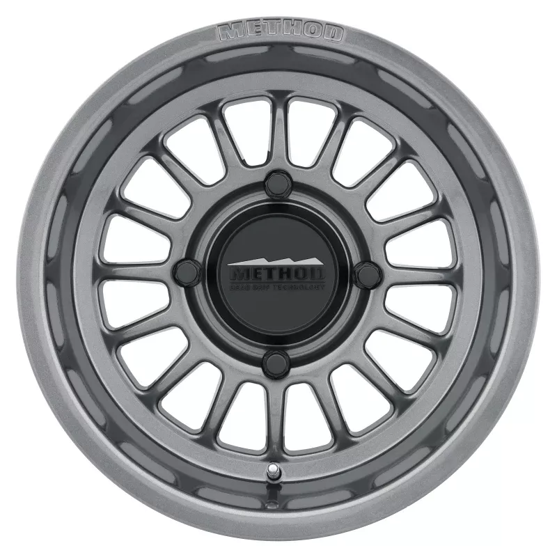 Method MR411 Bead Grip 15x7 / 4+3/13mm Offset / 4x156 / 132mm CB Gloss Titanium Wheel