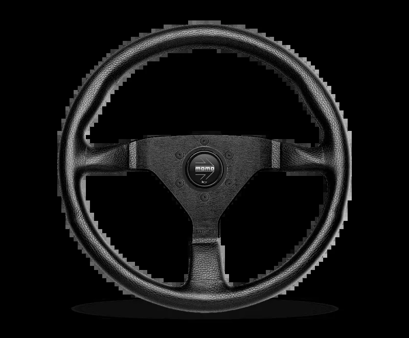 Momo Montecarlo Steering Wheel 350 mm - Black Leather/Black Stitch/Black Spokes
