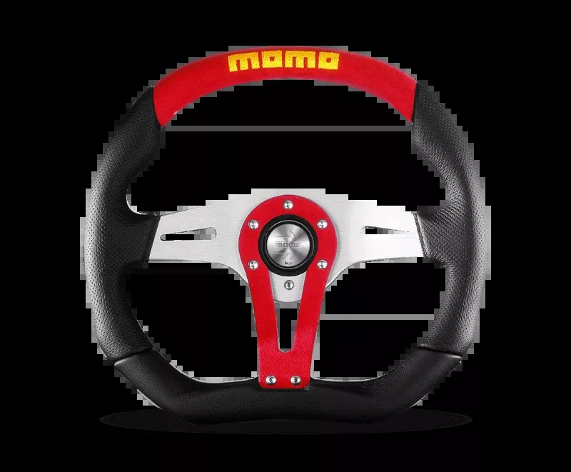Momo Trek Steering Wheel 350 mm - 4 Black AirLeather/Brshd Al Spokes