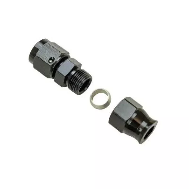 Moroso Aluminum Fitting Adapter 6AN Female to 3/8in Tube Compression - Black