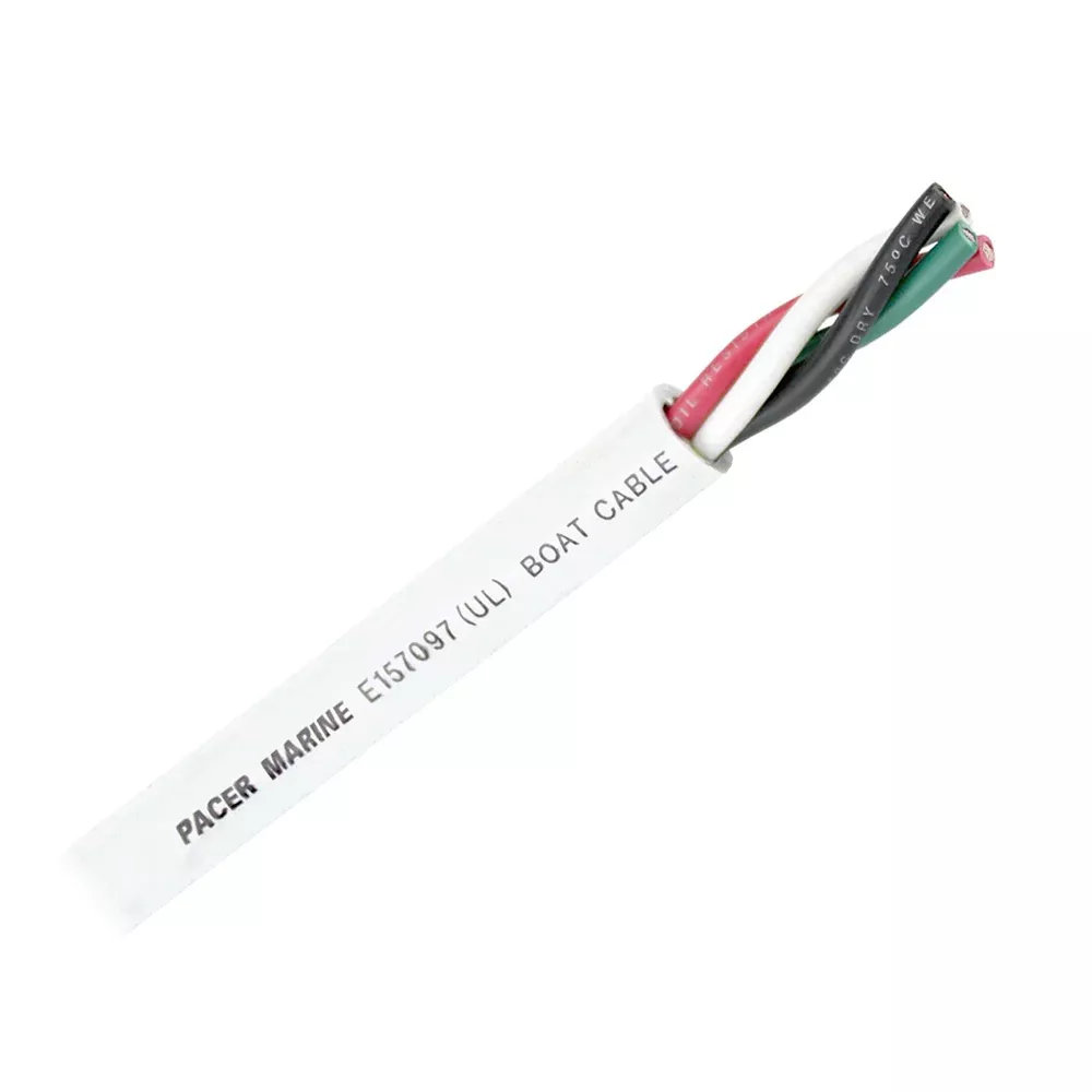 Pacer Round 4 Conductor Cable - 250 - 14/4 AWG - Black, Green, RedWhite[WR14/4-250]