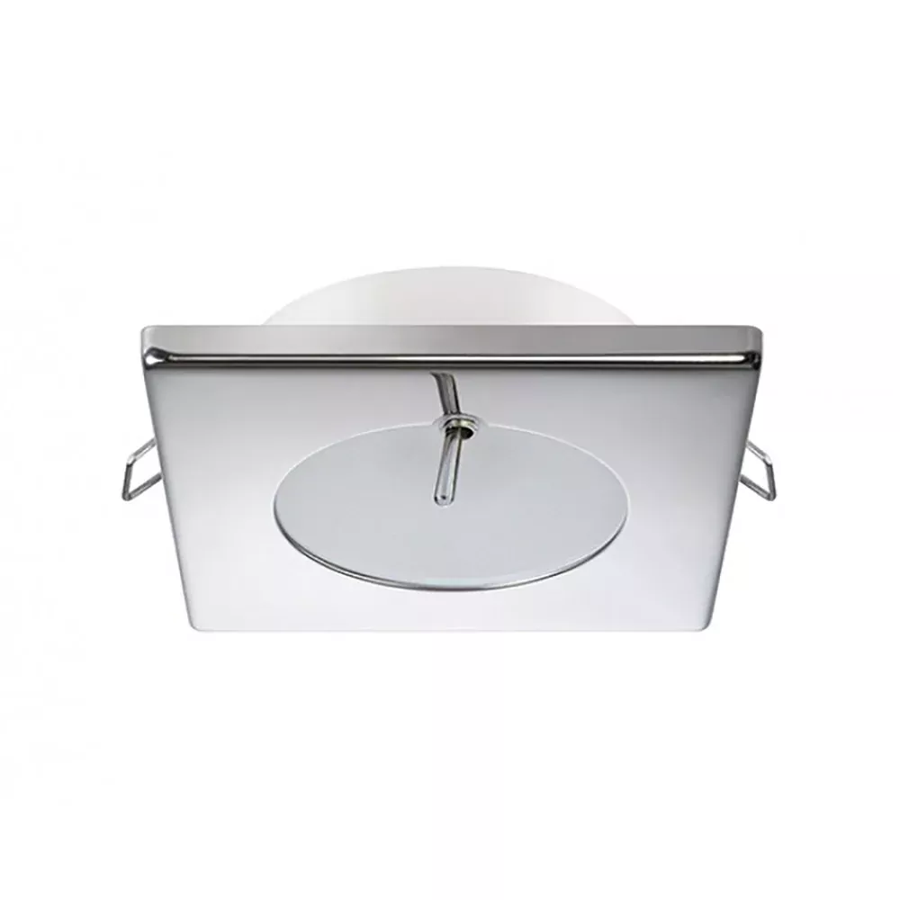 Quick Bryan CS Downlight LED -2W, IP40, Spring Mounted w/Switch - Square Stainless Bezel, Round Warm White Light [FAMP3472X02CA00]