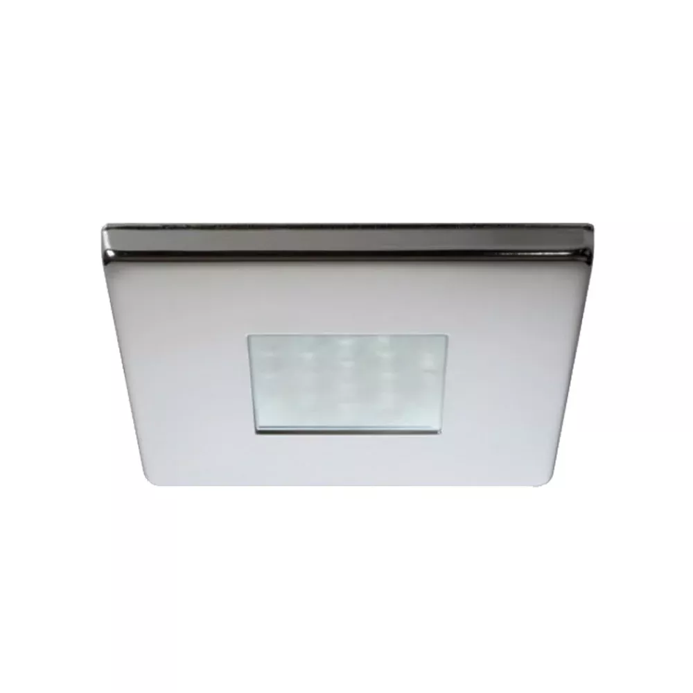 Quick Edwin C Downlight LED - 2W, IP66, Screw Mounted - Square Stainless Bezel, Square Warm White Light [FASP3432X02CA00]