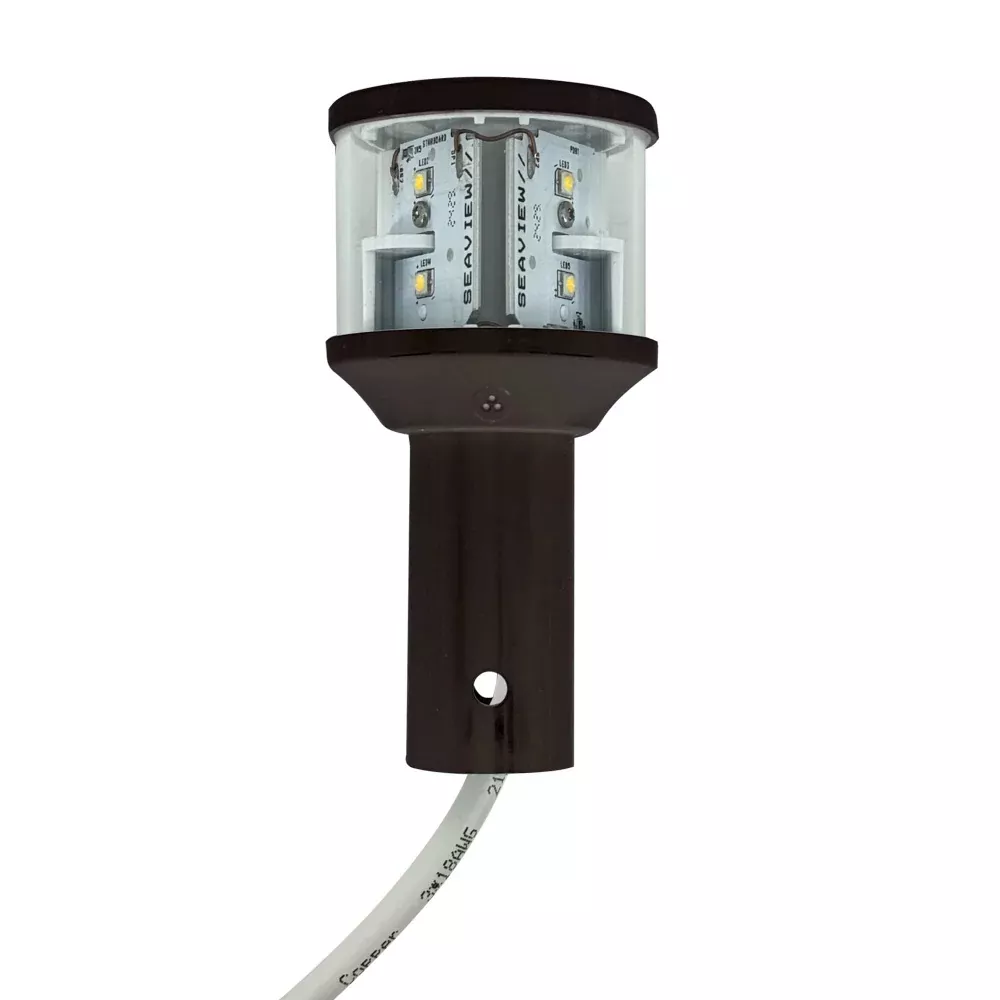 Seaview Round 24V LED Combo Masthead Light, White All Round Light Bar Top - C5 Certified - Black [LTBLED24C5BLK]