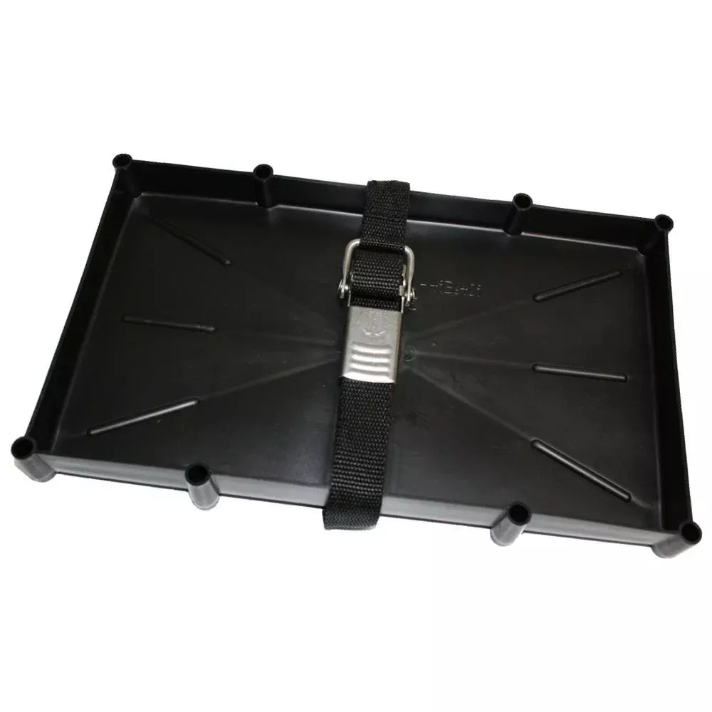 T-H Marine 27 Series Battery Holder Tray w/Stainless Buckled Strap [NBH-27-SSC-DP]
