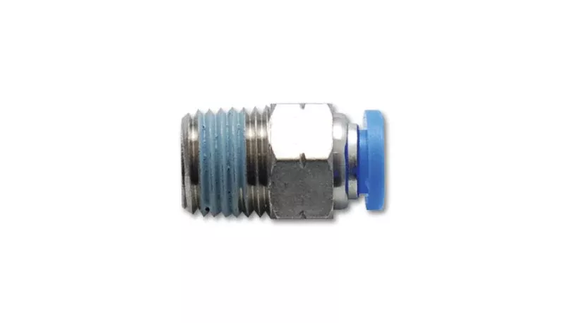 Vibrant Male Straight Fitting for 1/4" OD Tubing (1/16" NPT Thread)