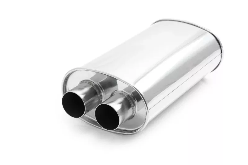Vibrant Universal 3in Stainless Steel Dual In-Out Muffler
