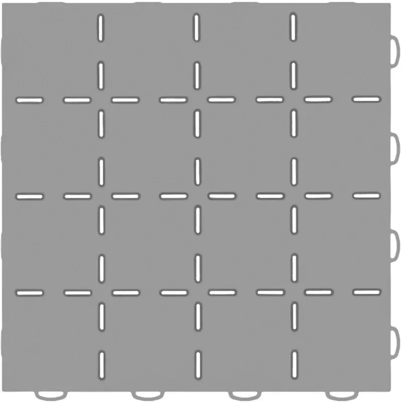 WeatherTech TechFloor 12in x 12in Solid Floor Tile w/ Raised Squares - Grey