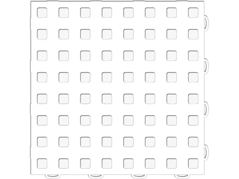 WeatherTech TechFloor 12in x 12in Solid Floor Tile w/ Raised Squares - White