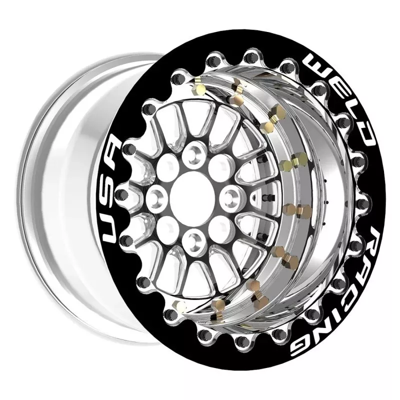 Weld Tuner Import Drag 13x10 / 4x100mm BP / 5in. BS Black Wheel CTR