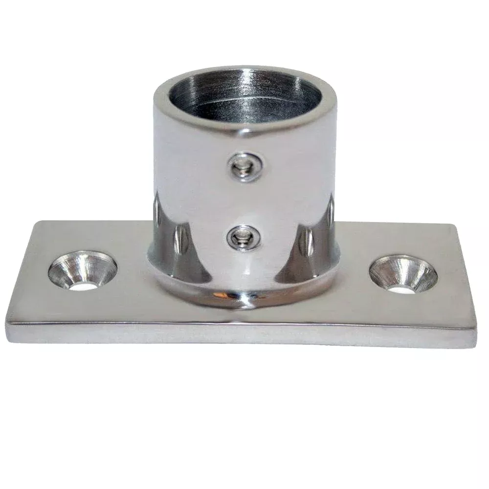 Whitecap 1" O.D. 90 Degree 2-Hole Rectangle Base SS Rail Fitting [6195]