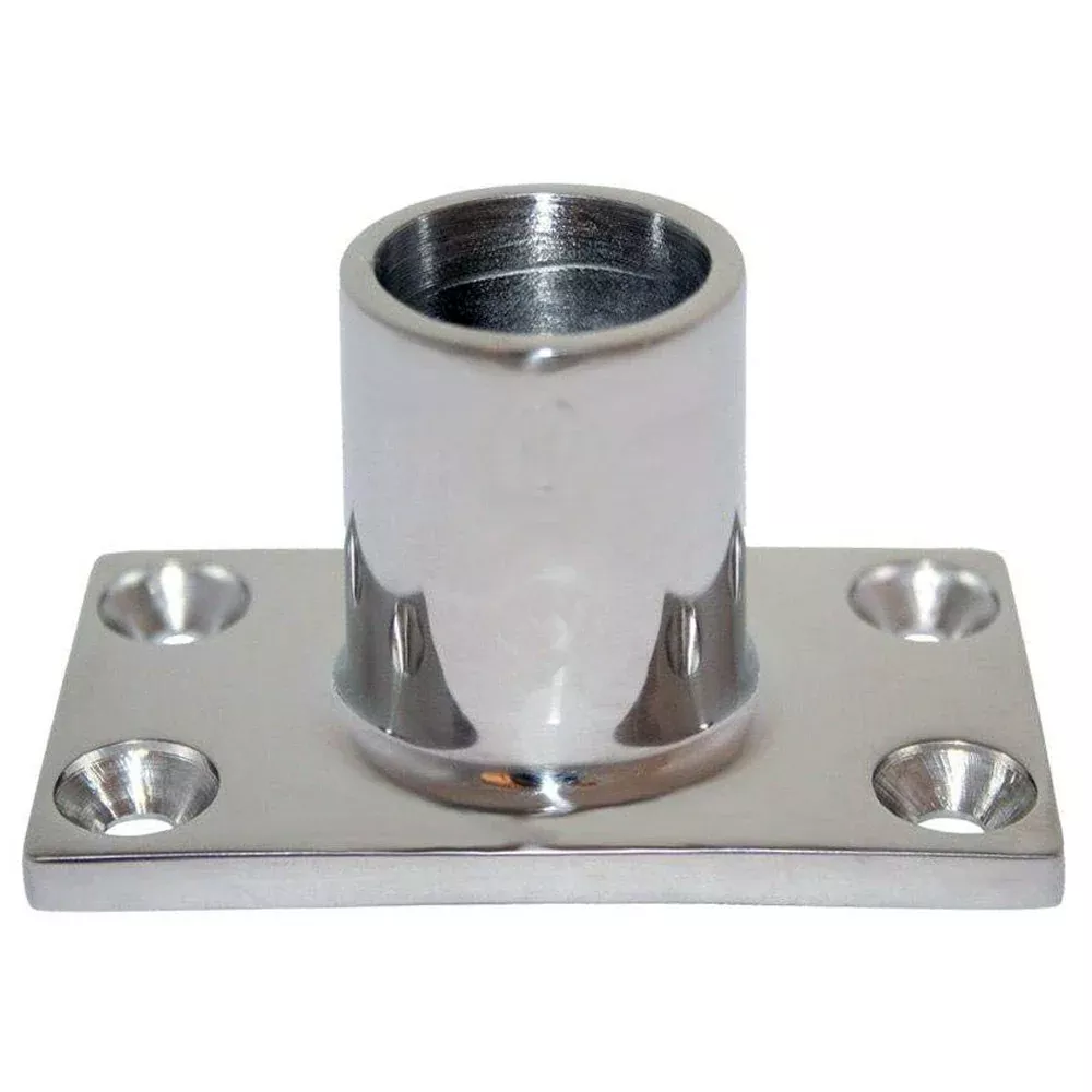 Whitecap 1" O.D. 90 Degree Rectangle Base SS Rail Fitting [6141C]