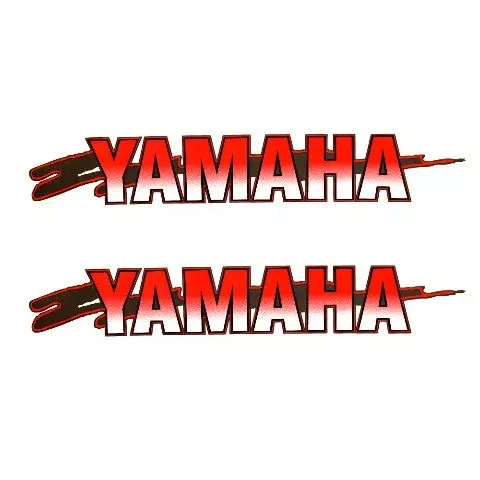 Yamaha Boat Decal | 16 1/8 x 2 3/4 Inch Red White Silver (Pair)