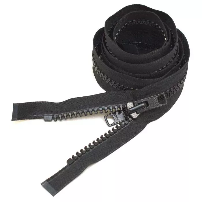 YKK Boat Separating Molded Tooth Zipper | Type 10V Black 72 Inch