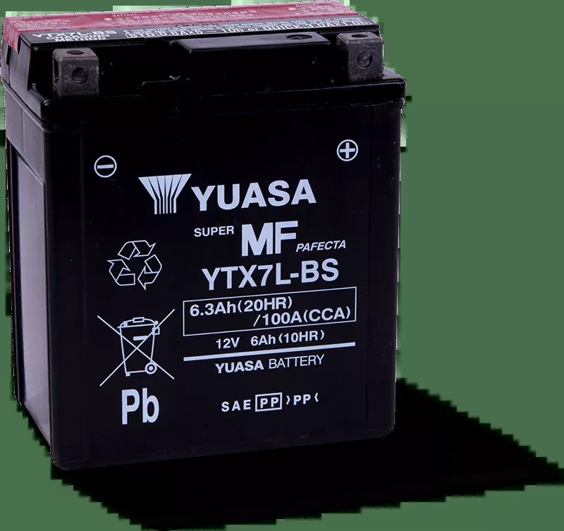Yuasa YTX7L-BS Maintenance Free AGM 12 Volt Battery (Bottle Supplied)